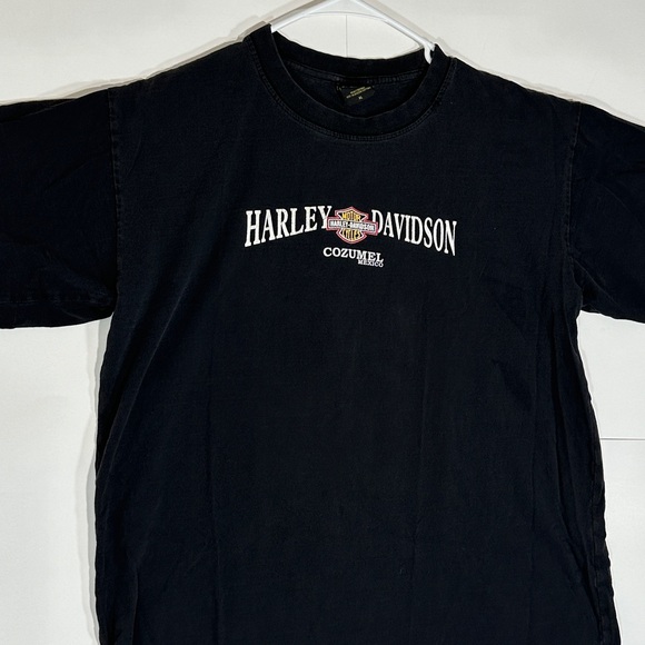 Vintage Harley Davidson Motorcycle Cozumel Mexico Biker T-Shirt Black Men’s XL - Picture 4 of 12